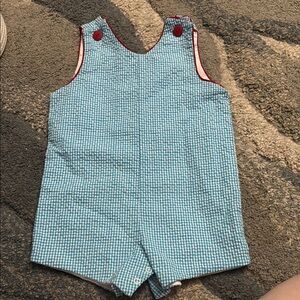 Blue Checkered Kids Romper